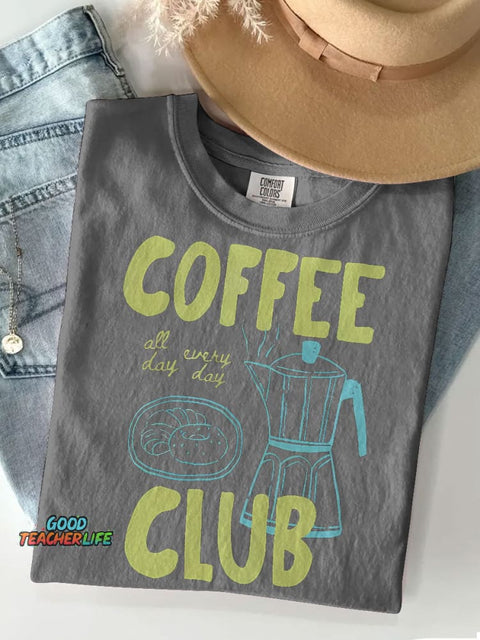 Coffee Club Casual Print T-shirt