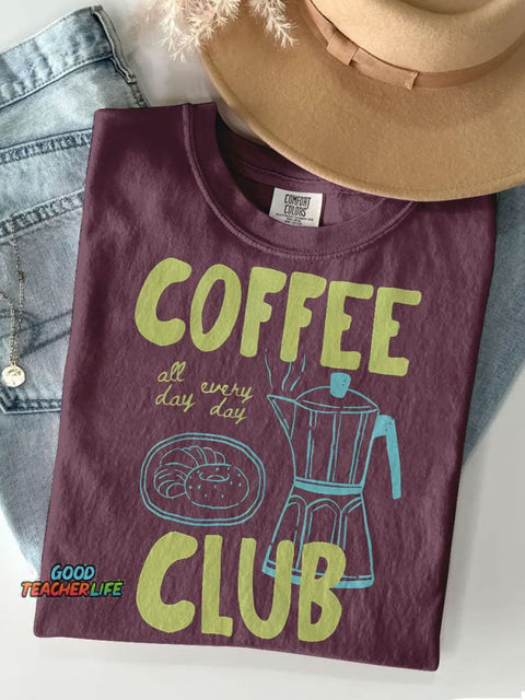 Coffee Club Casual Print T-shirt