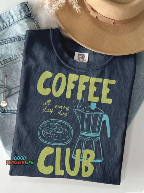 Coffee Club Casual Print T-shirt