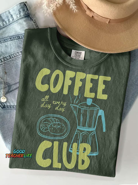 Coffee Club Casual Print T-shirt