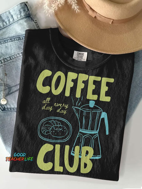 Coffee Club Casual Print T-shirt