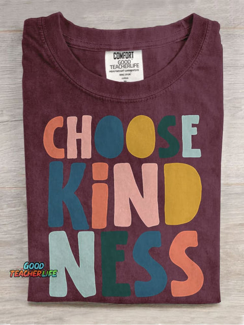 Choose Kindness Teacher Casual Print T-shirt