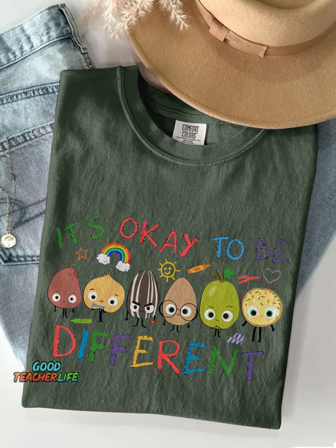 It's Okay To Be Different Casual Print T-shirt