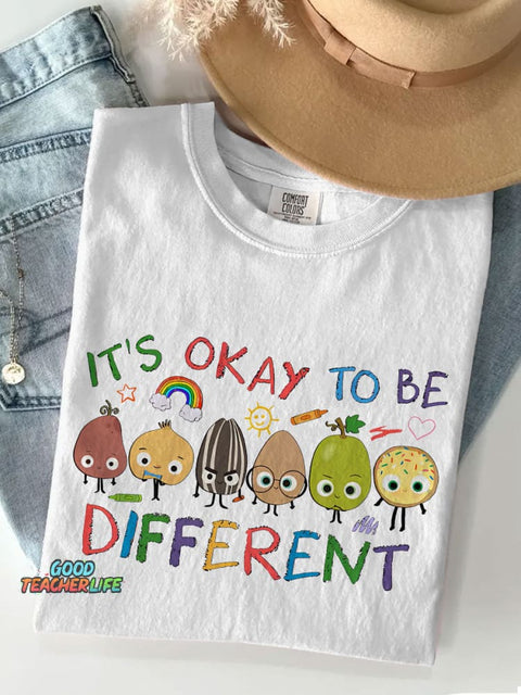 It's Okay To Be Different Casual Print T-shirt