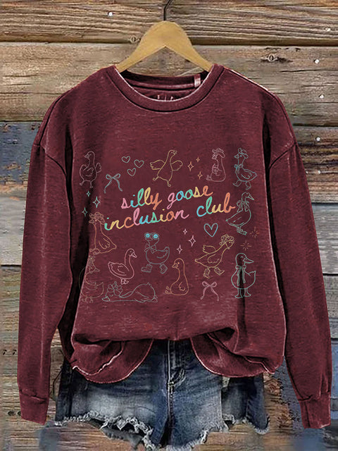 Silly Goose Inclusion Club Neurodiversity Special Education Teacher Autism Awareness Print Casual Sweatshirt