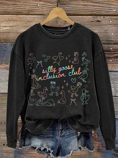 Silly Goose Inclusion Club Neurodiversity Special Education Teacher Autism Awareness Print Casual Sweatshirt
