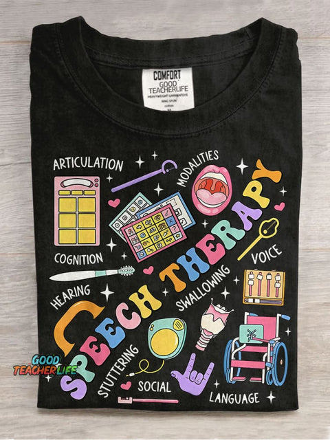 Speech Therapy Speech Language Pathologist Casual Print T-shirt