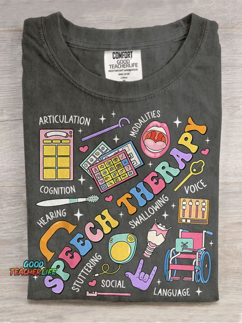Speech Therapy Speech Language Pathologist Casual Print T-shirt