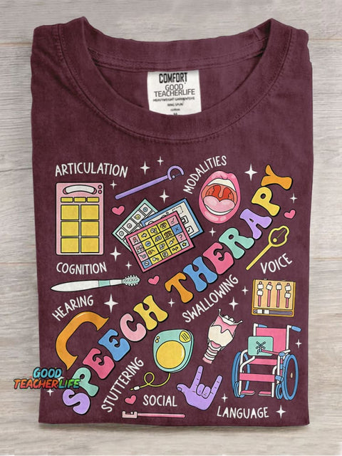 Speech Therapy Speech Language Pathologist Casual Print T-shirt