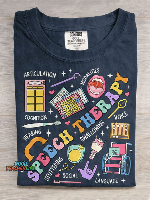 Speech Therapy Speech Language Pathologist Casual Print T-shirt