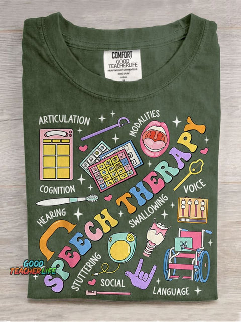 Speech Therapy Speech Language Pathologist Casual Print T-shirt