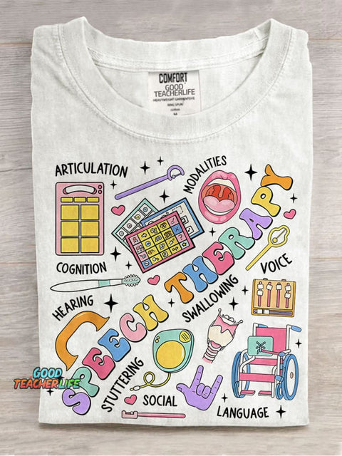 Speech Therapy Speech Language Pathologist Casual Print T-shirt