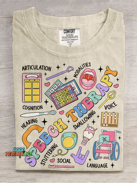 Speech Therapy Speech Language Pathologist Casual Print T-shirt