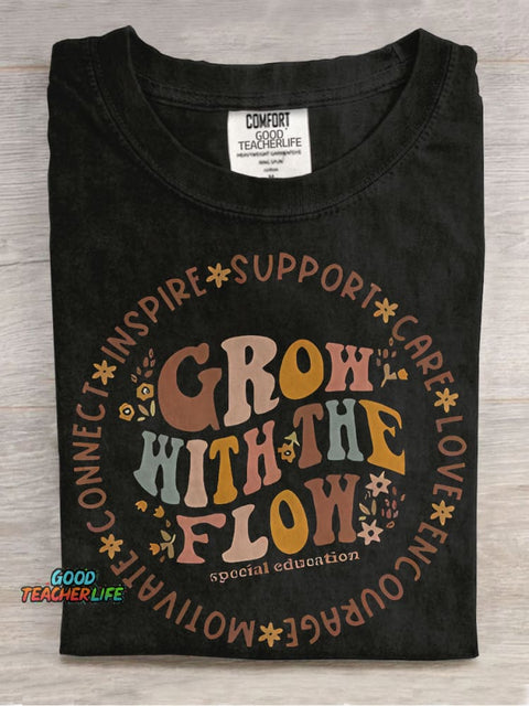 Special Education Grow With The Flow Casual Print T-shirt