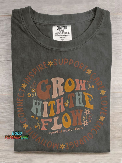 Special Education Grow With The Flow Casual Print T-shirt