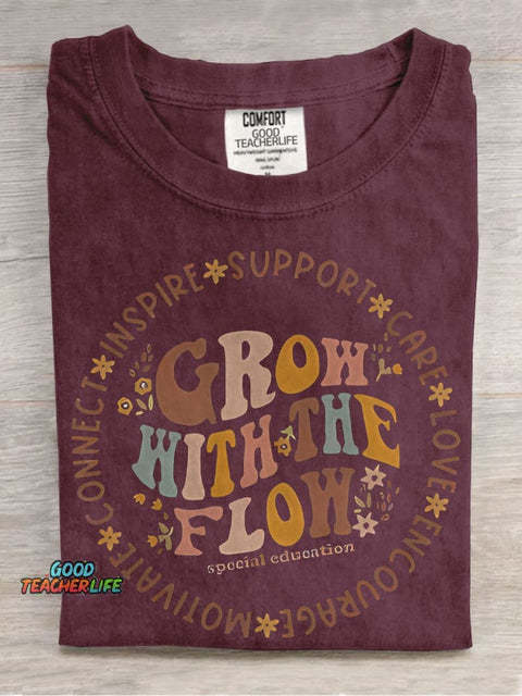 Special Education Grow With The Flow Casual Print T-shirt