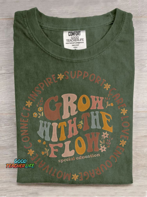 Special Education Grow With The Flow Casual Print T-shirt