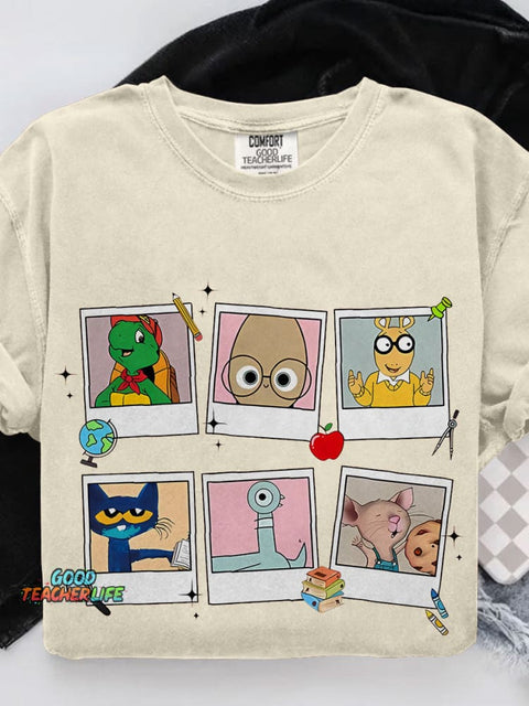 Funny School Kindergarten Teacher I Still Read Children's Books Teacher Casual Print T-shirt