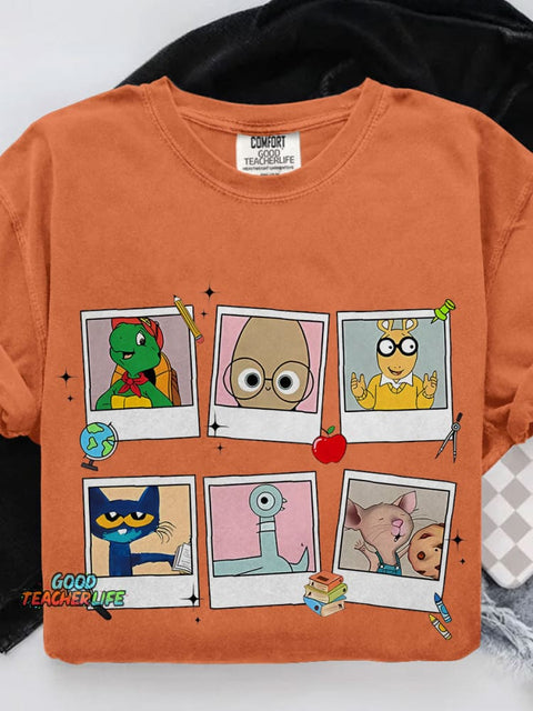 Funny School Kindergarten Teacher I Still Read Children's Books Teacher Casual Print T-shirt