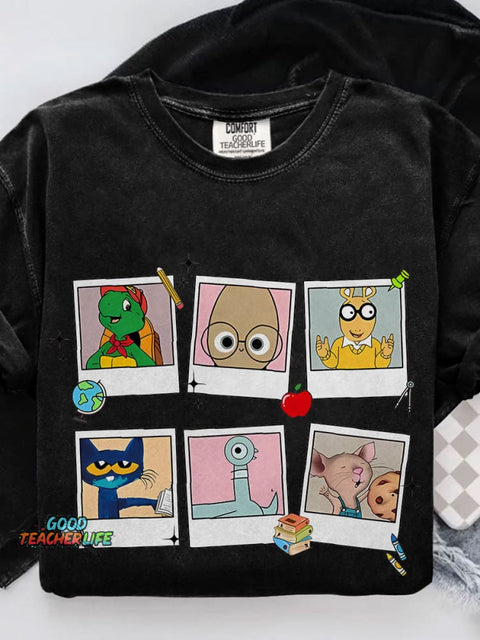 Funny School Kindergarten Teacher I Still Read Children's Books Teacher Casual Print T-shirt