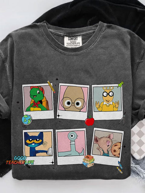 Funny School Kindergarten Teacher I Still Read Children's Books Teacher Casual Print T-shirt