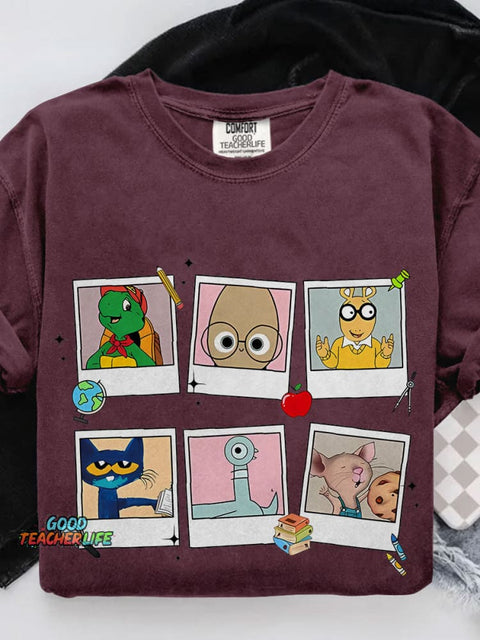 Funny School Kindergarten Teacher I Still Read Children's Books Teacher Casual Print T-shirt