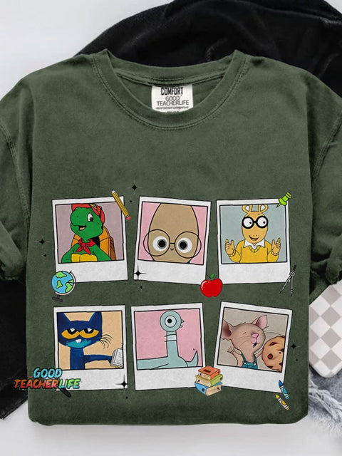 Funny School Kindergarten Teacher I Still Read Children's Books Teacher Casual Print T-shirt