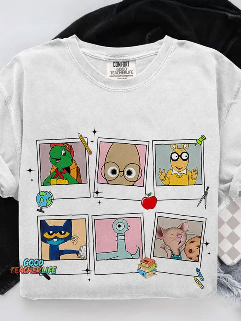 Funny School Kindergarten Teacher I Still Read Children's Books Teacher Casual Print T-shirt