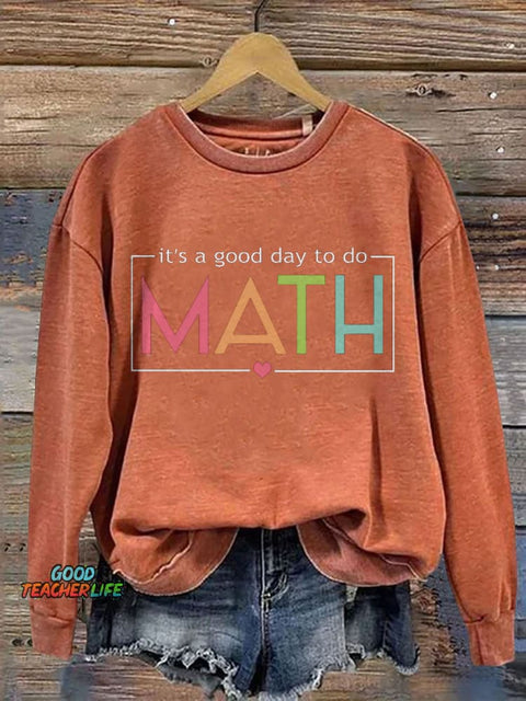 Funny Math Teacher Print Casual Sweatshirt