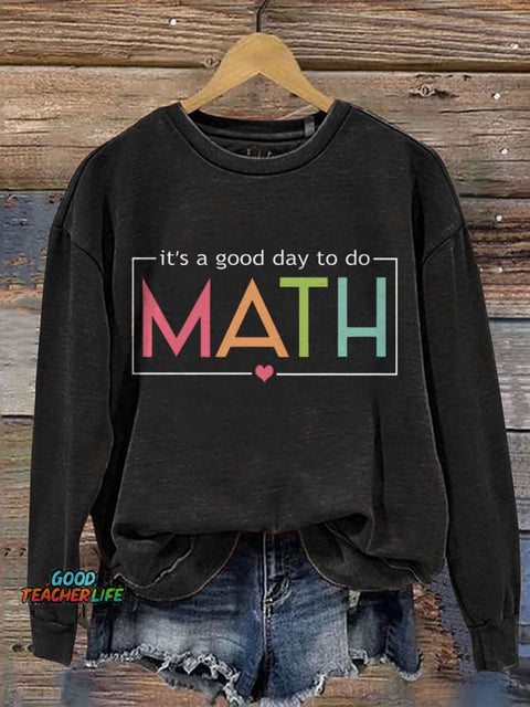 Funny Math Teacher Print Casual Sweatshirt
