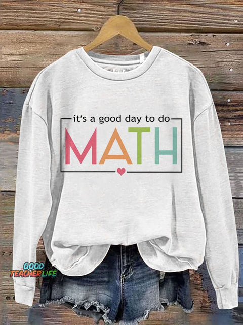 Funny Math Teacher Print Casual Sweatshirt