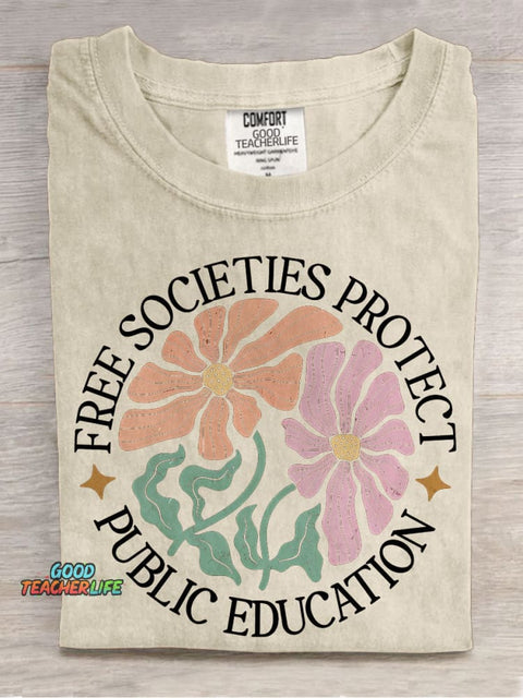 Fund Public Schools Public Education Justice Special Education Casual Print T-shirt