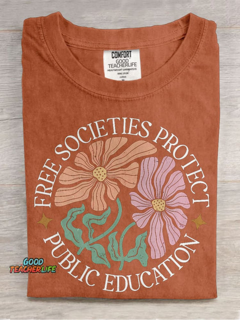 Fund Public Schools Public Education Justice Special Education Casual Print T-shirt