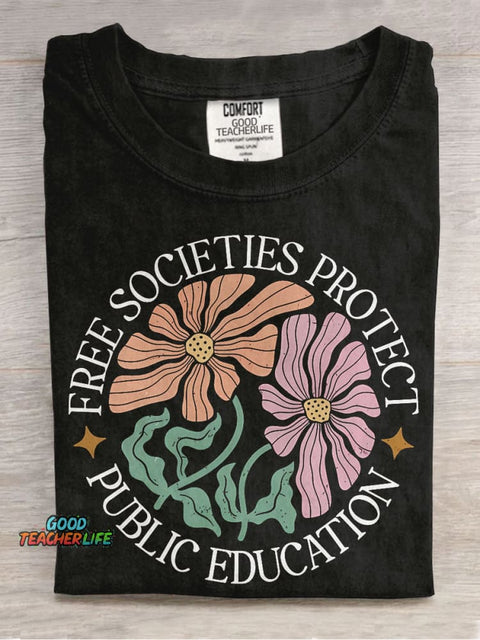 Fund Public Schools Public Education Justice Special Education Casual Print T-shirt