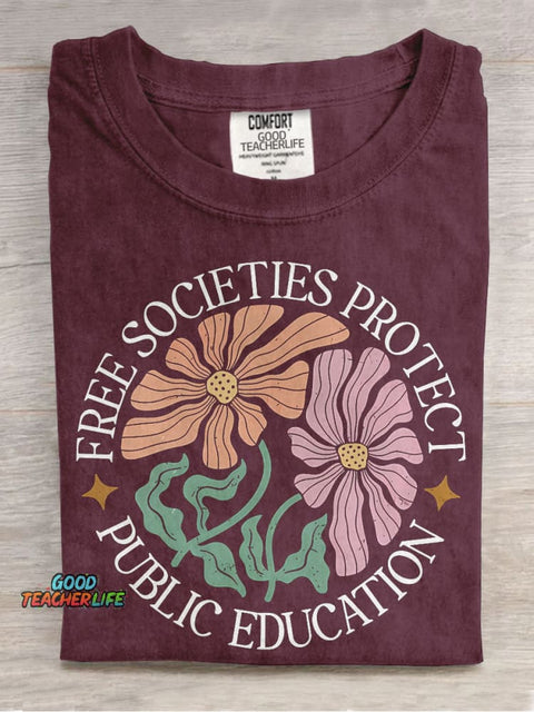 Fund Public Schools Public Education Justice Special Education Casual Print T-shirt