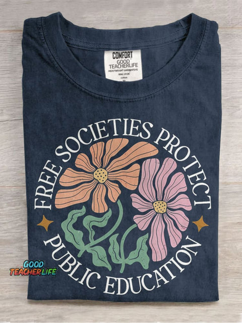 Fund Public Schools Public Education Justice Special Education Casual Print T-shirt