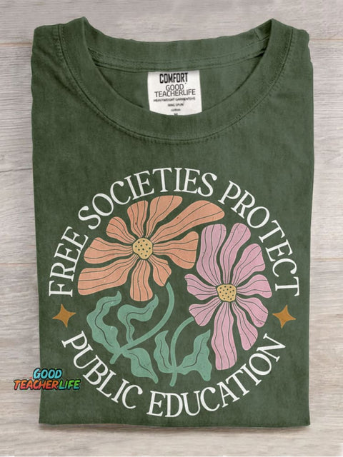 Fund Public Schools Public Education Justice Special Education Casual Print T-shirt