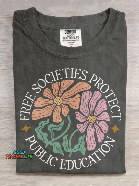 Fund Public Schools Public Education Justice Special Education Casual Print T-shirt
