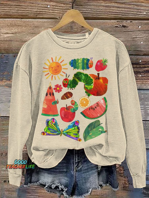 Hungry Caterpillar Back To School Hungry Caterpillar Teacher Print Casual Sweatshirt