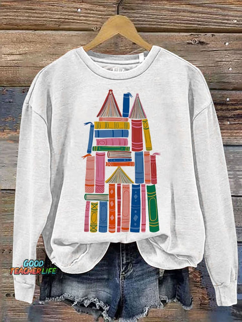 Book Castle Book Art Nursery Room Reading Print Casual Sweatshirt