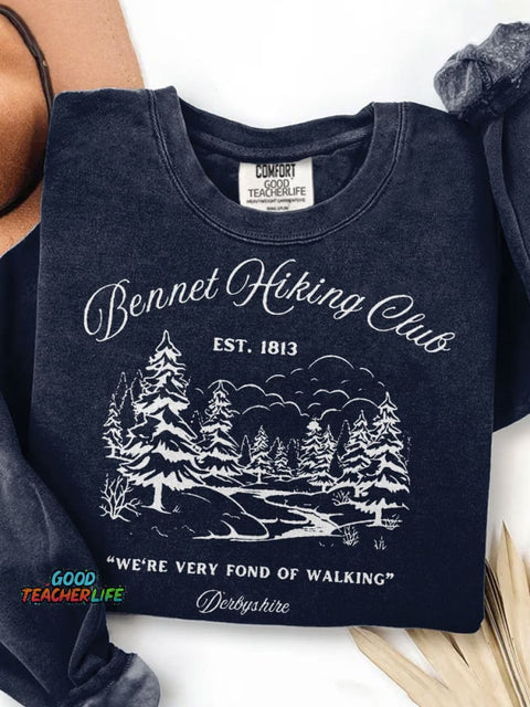 We're Very Fond Of Walking Teacher Print Casual Sweatshirt