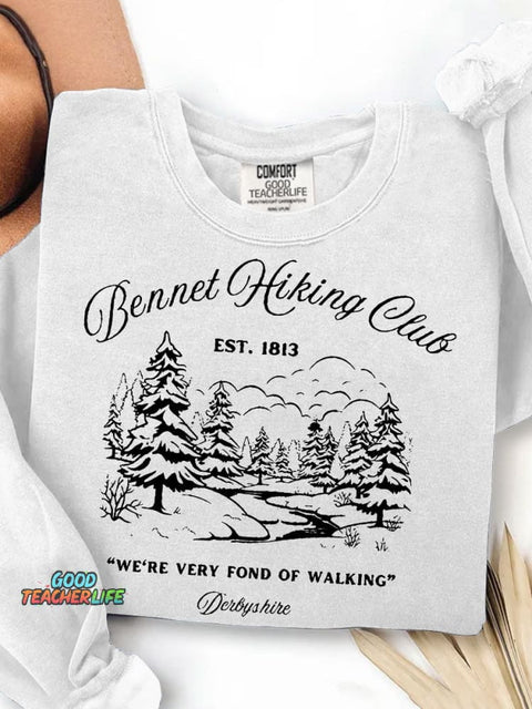 We're Very Fond Of Walking Teacher Print Casual Sweatshirt