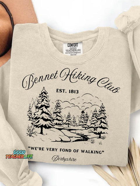 We're Very Fond Of Walking Teacher Print Casual Sweatshirt