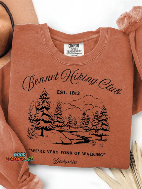 We're Very Fond Of Walking Teacher Print Casual Sweatshirt
