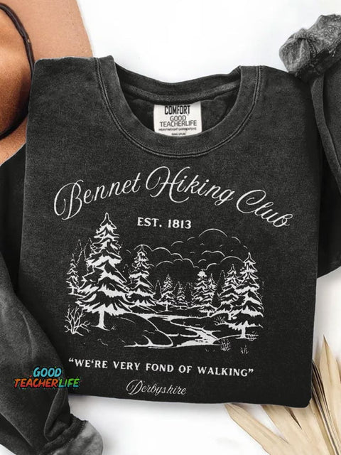 We're Very Fond Of Walking Teacher Print Casual Sweatshirt