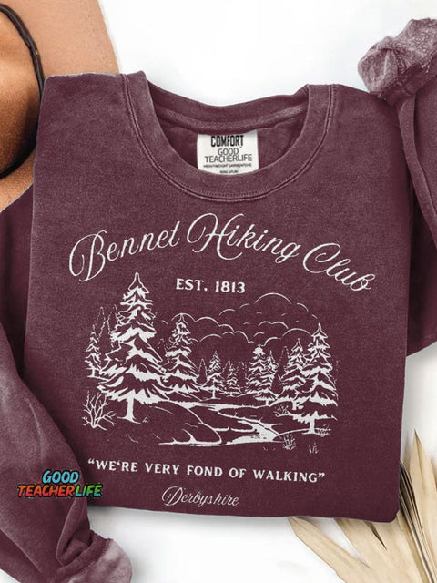 We're Very Fond Of Walking Teacher Print Casual Sweatshirt