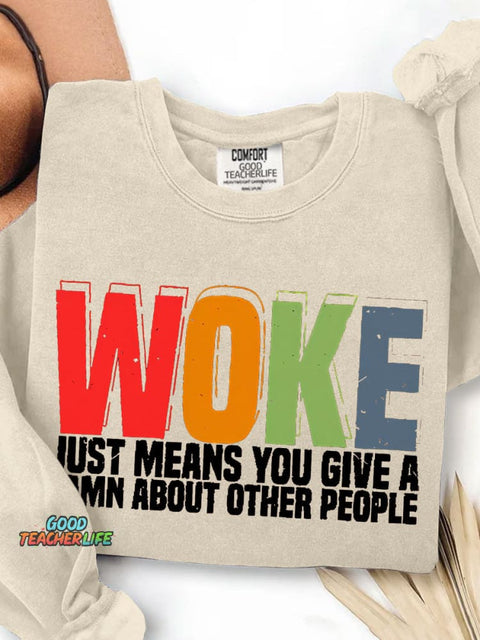 Word About Other People Teacher Print Casual Sweatshirt