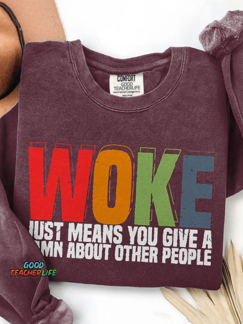 Word About Other People Teacher Print Casual Sweatshirt