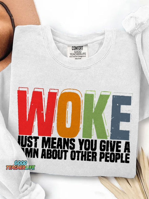 Word About Other People Teacher Print Casual Sweatshirt