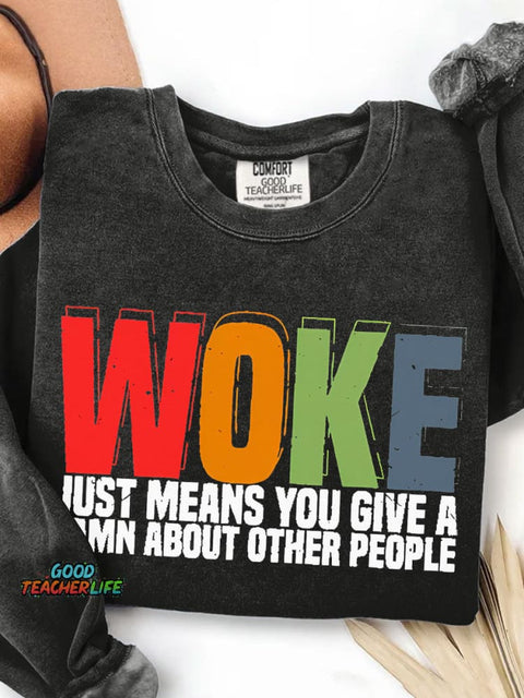 Word About Other People Teacher Print Casual Sweatshirt
